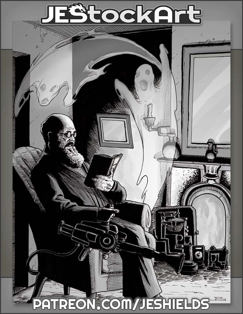 Ghost Hunter in Parlor by Jeshields