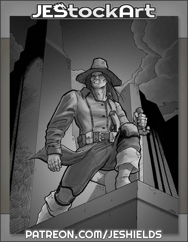 Monster Hunter on Modern Rooftop by Jeshields