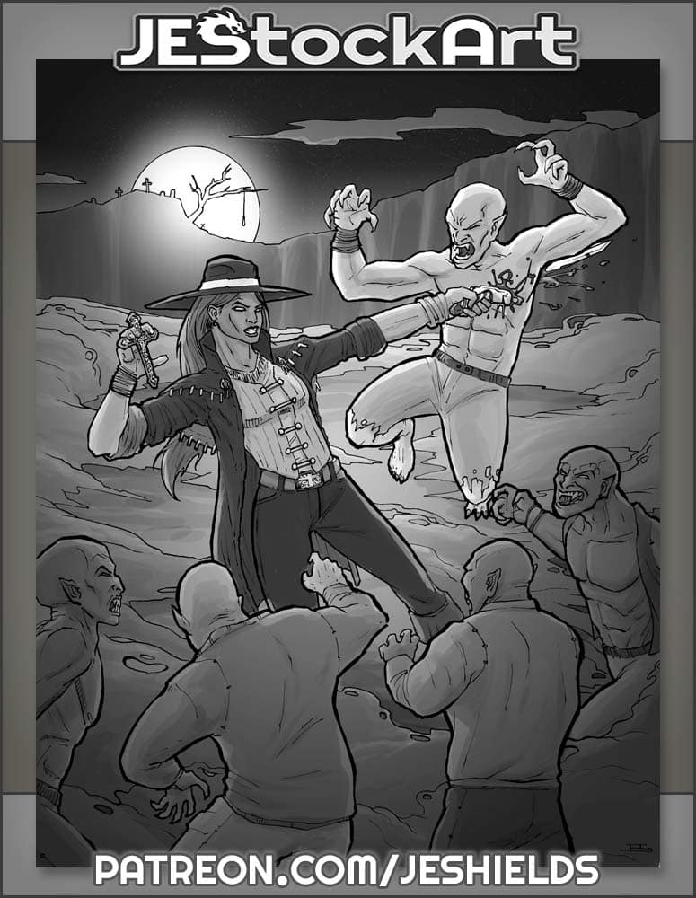 Monster Hunter versus Vampire Horde by Jeshields