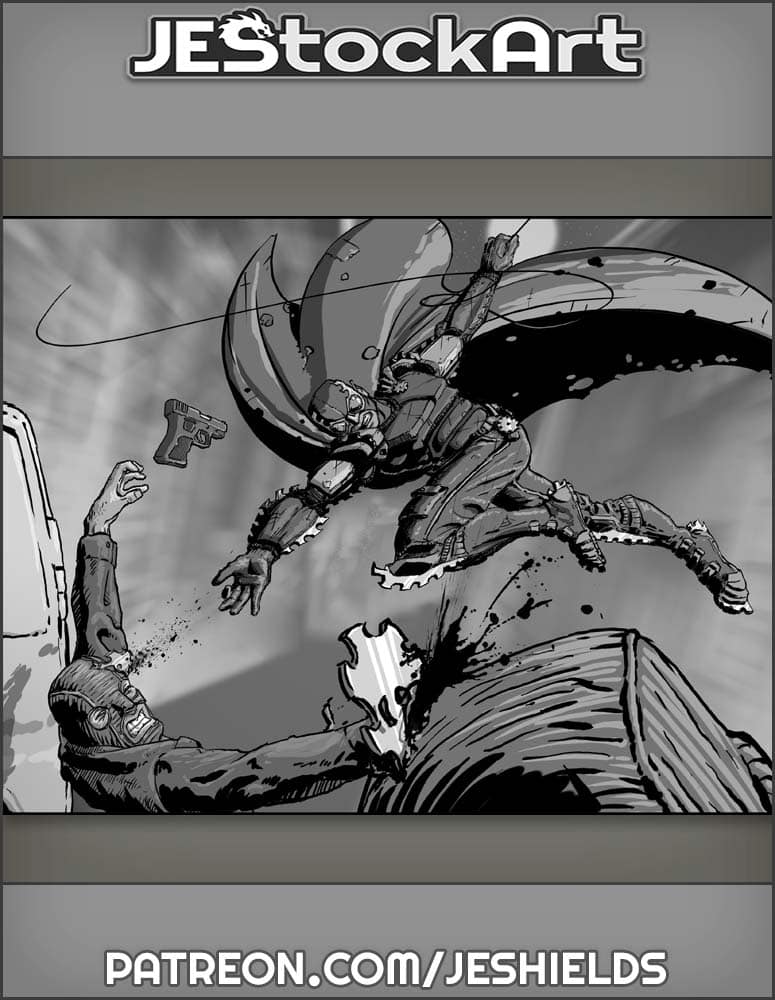 Bladed Vigilante Eliminates Thugs in Alley by Jeshields