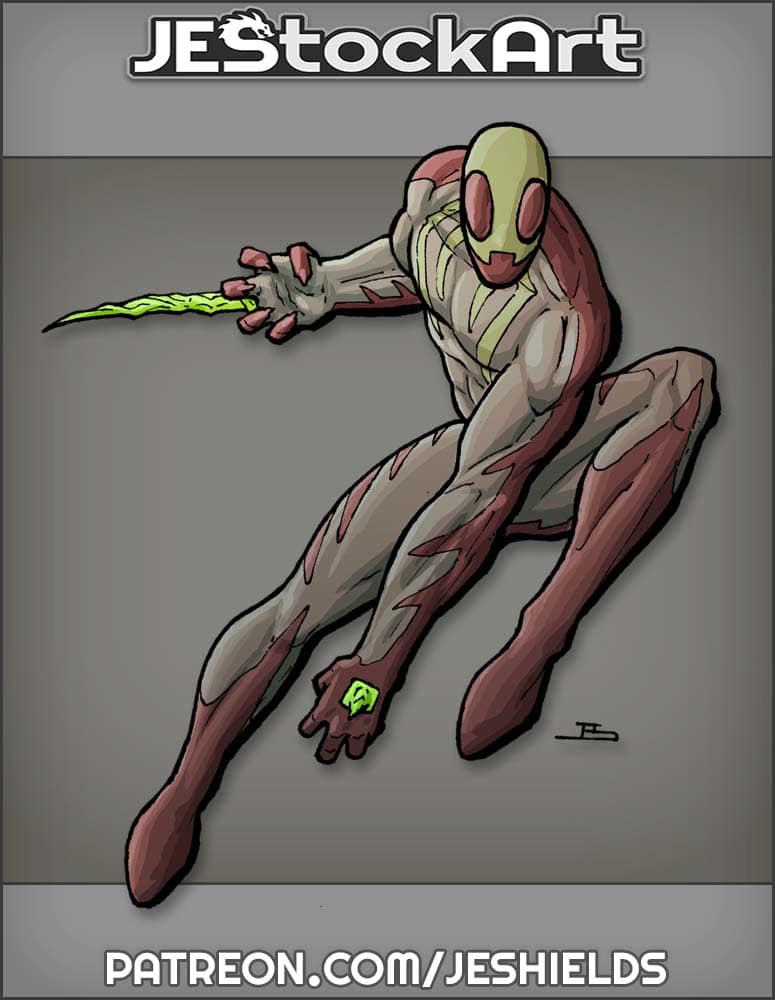 Insect Hero Leaping with Poison Claws by Jeshields