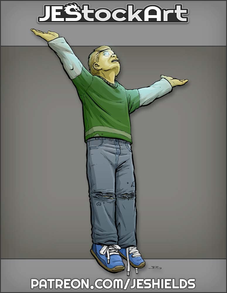 Levitating Starchild with Open Arms by Jeshields