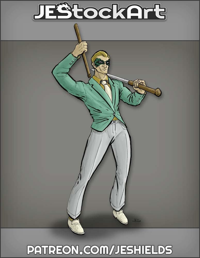Masked Man with Suit and Sword Cane by Jeshields