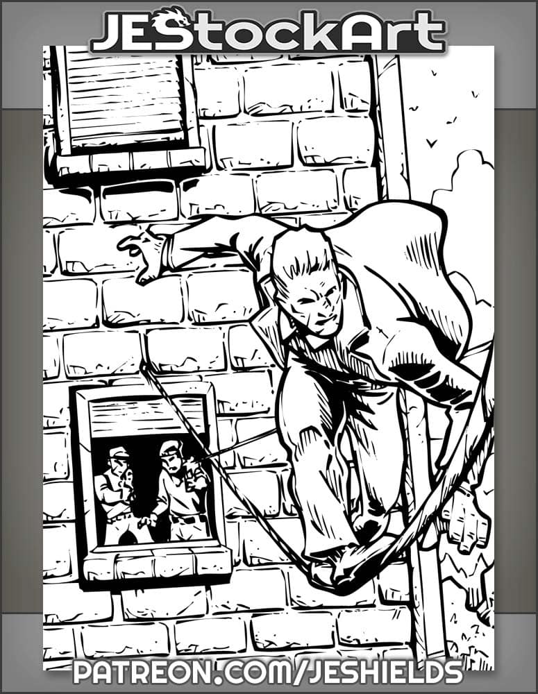 Man In Suit Runs Across Clothes Lines While Shots Are Fired by Jeshields