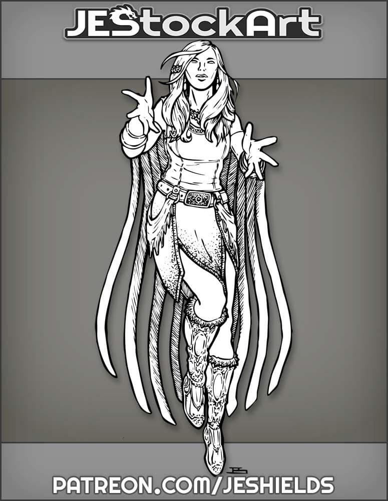 Female Seer With Stripped Cape by Jeshields