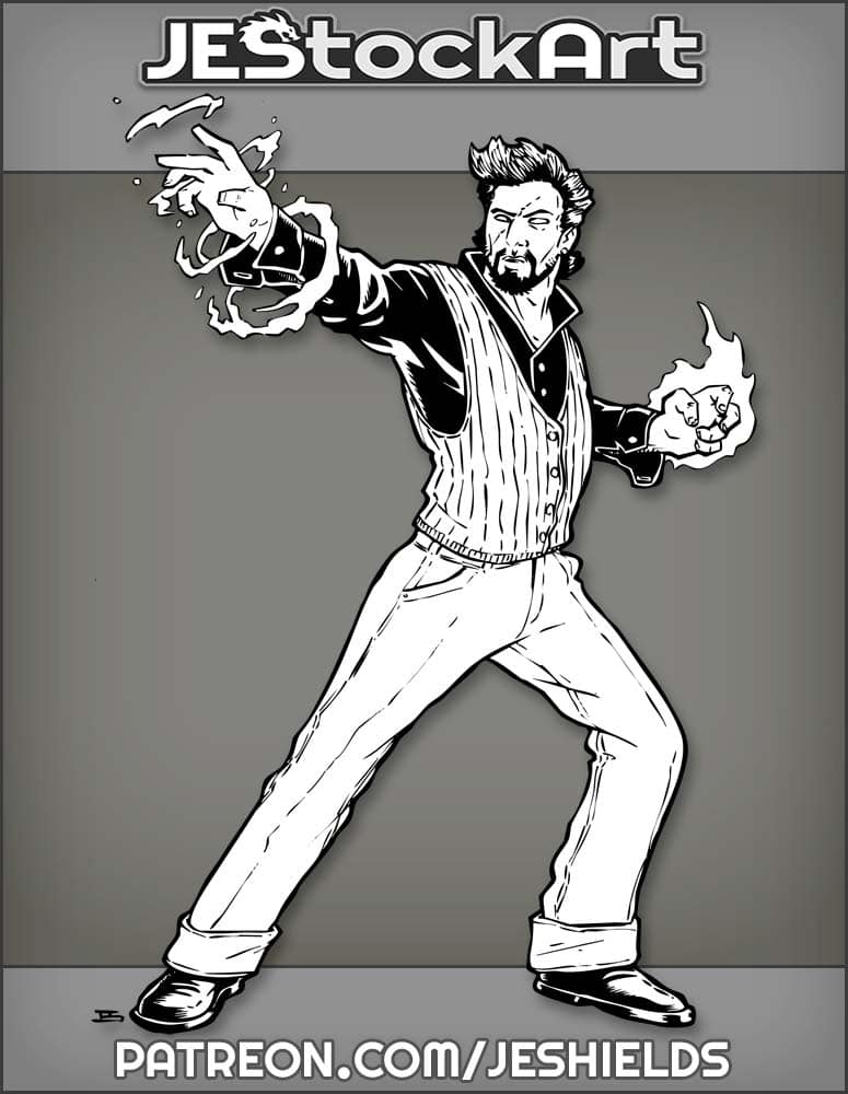 Business Casual Caucasian Wizard Casting Duel Spells by Jeshields