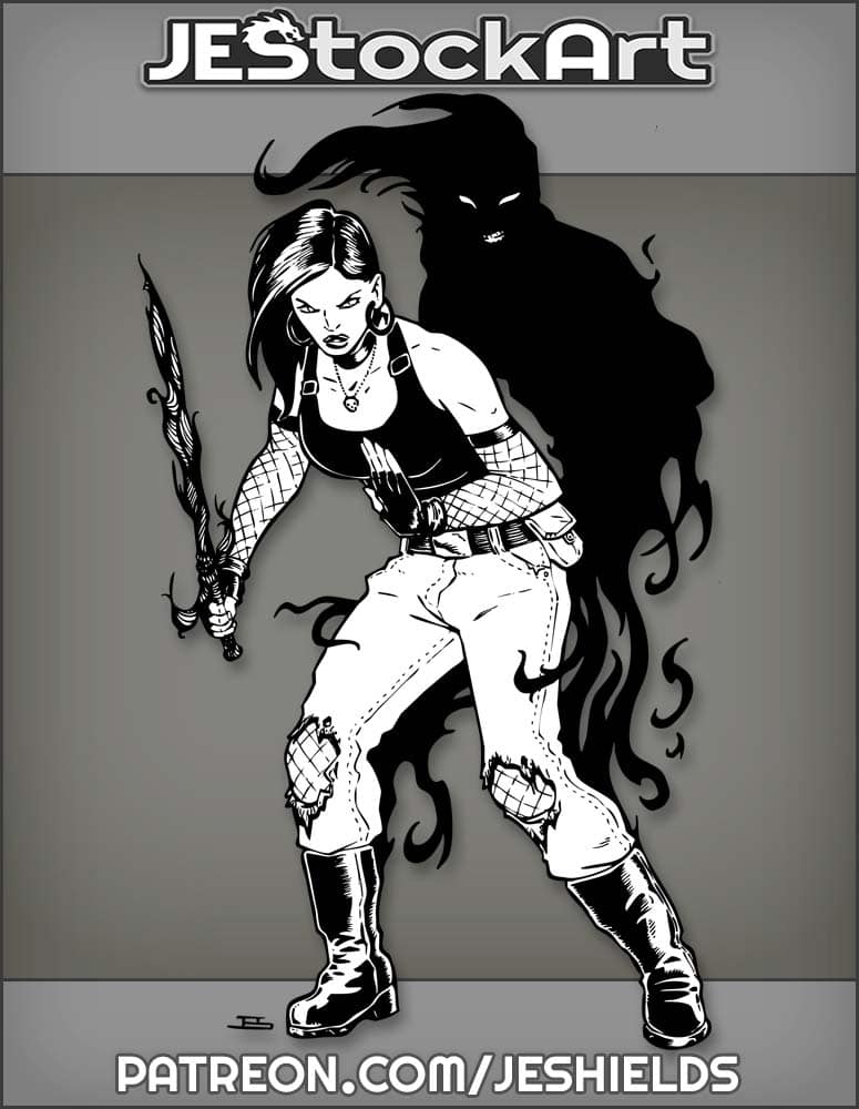 Shadow Warrior Woman With Dark Blade by Jeshields