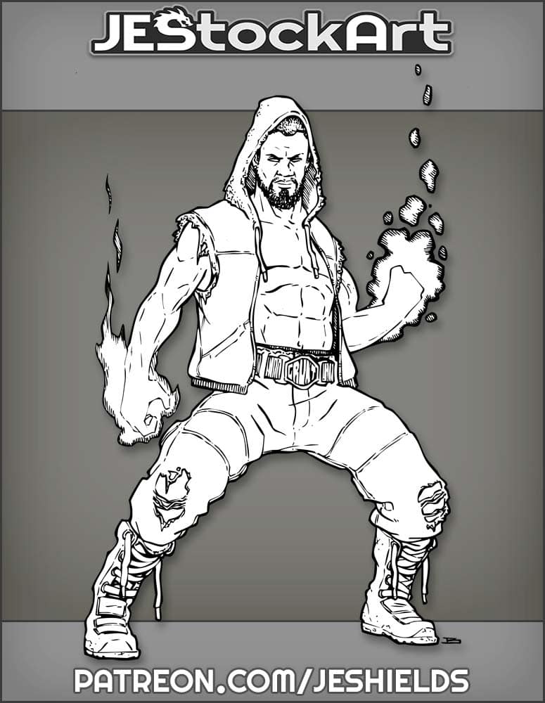 African American In Torn Hoody With Power Fists by Jeshields