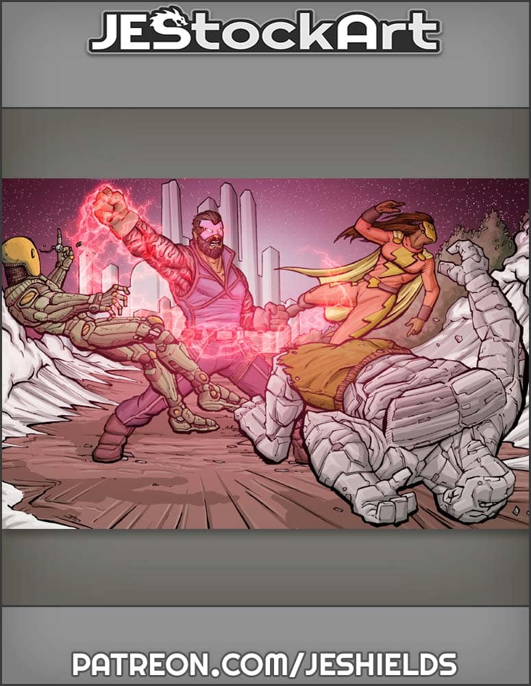 Villain Versus Hero Group Fight by Jeshields