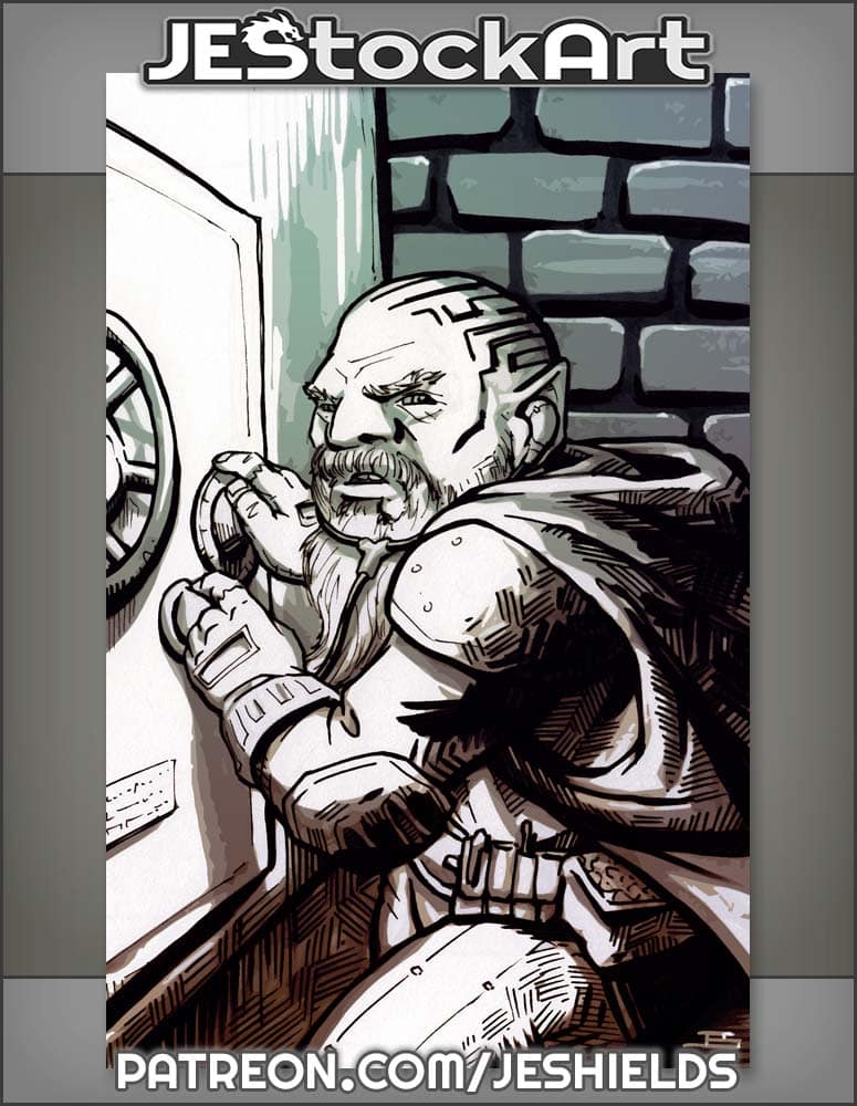 Sketchy Dwarven Rogue Cracking A Safe by Jeshields