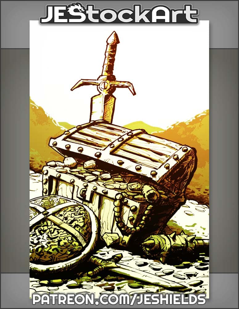 Sketchy Treasure Chest In Hoard Of Gold by Jeshields