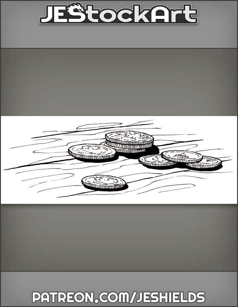 Coins Stacked On Wooden Surface by Jeshields