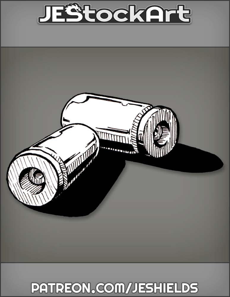 Two Spent Bullet Casings On Side by Jeshields