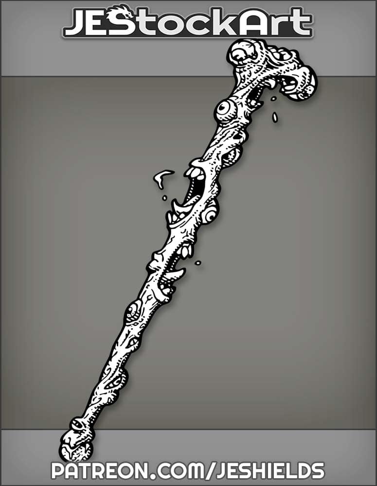 CaneWithHandleMadeOfMouthsAndEyes by Jeshields