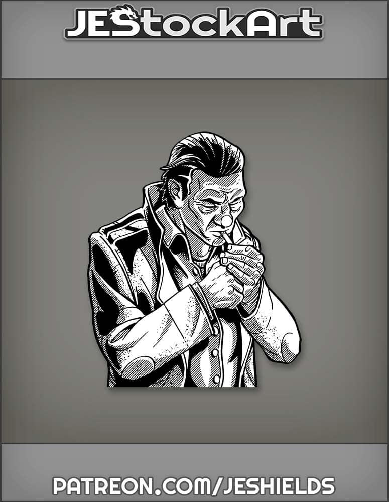 Slick Agent in Jacket Lights Cigar by Jeshields