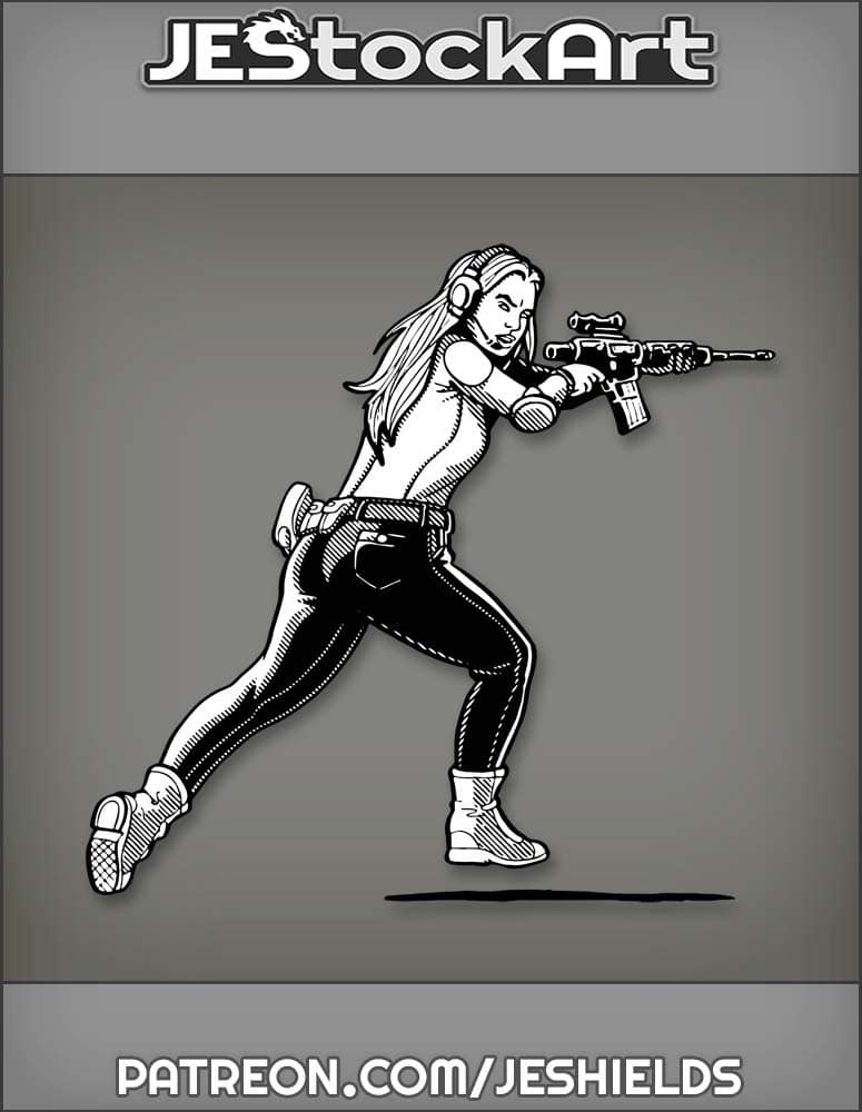 SniperAssassinRunningWithRifleAndHeadset by Jeshields