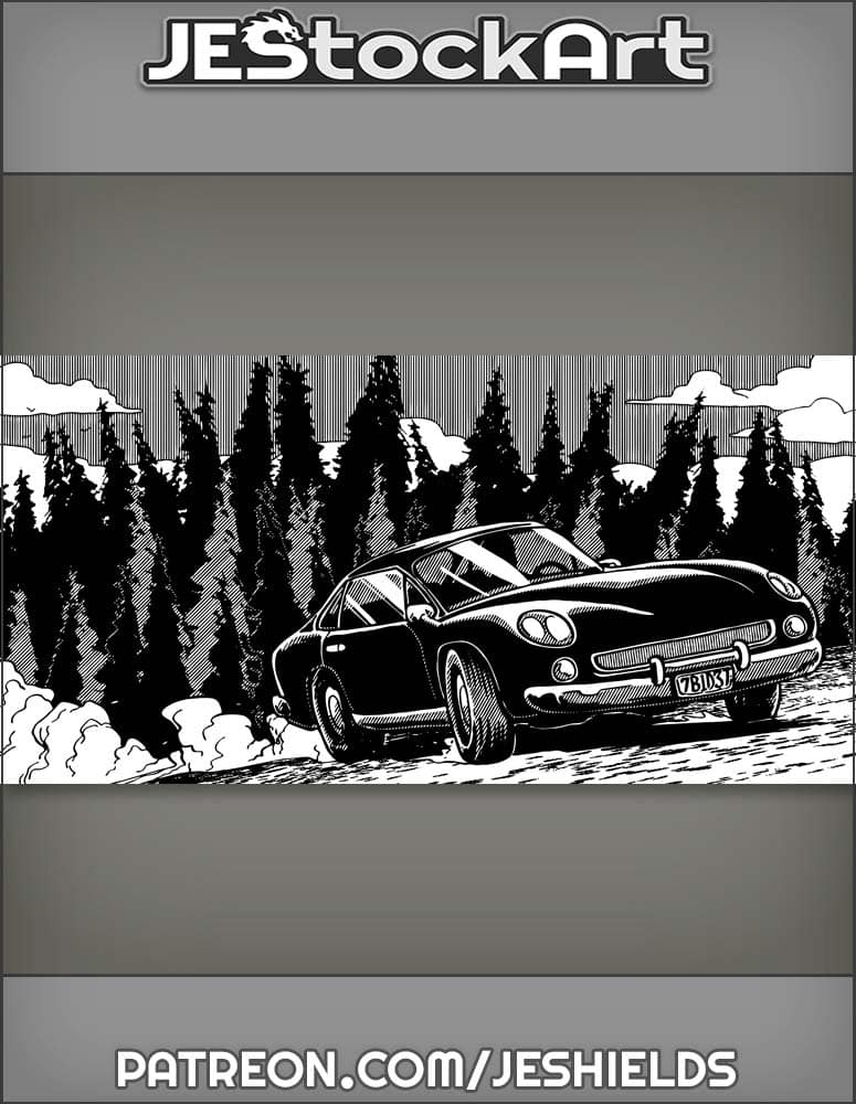 Sports Car Speeding on a Dusty Road by Jeshields