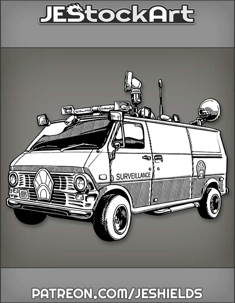 SurveillanceVanWithSlidingSideDoorAndMountedEquipment by Jeshields