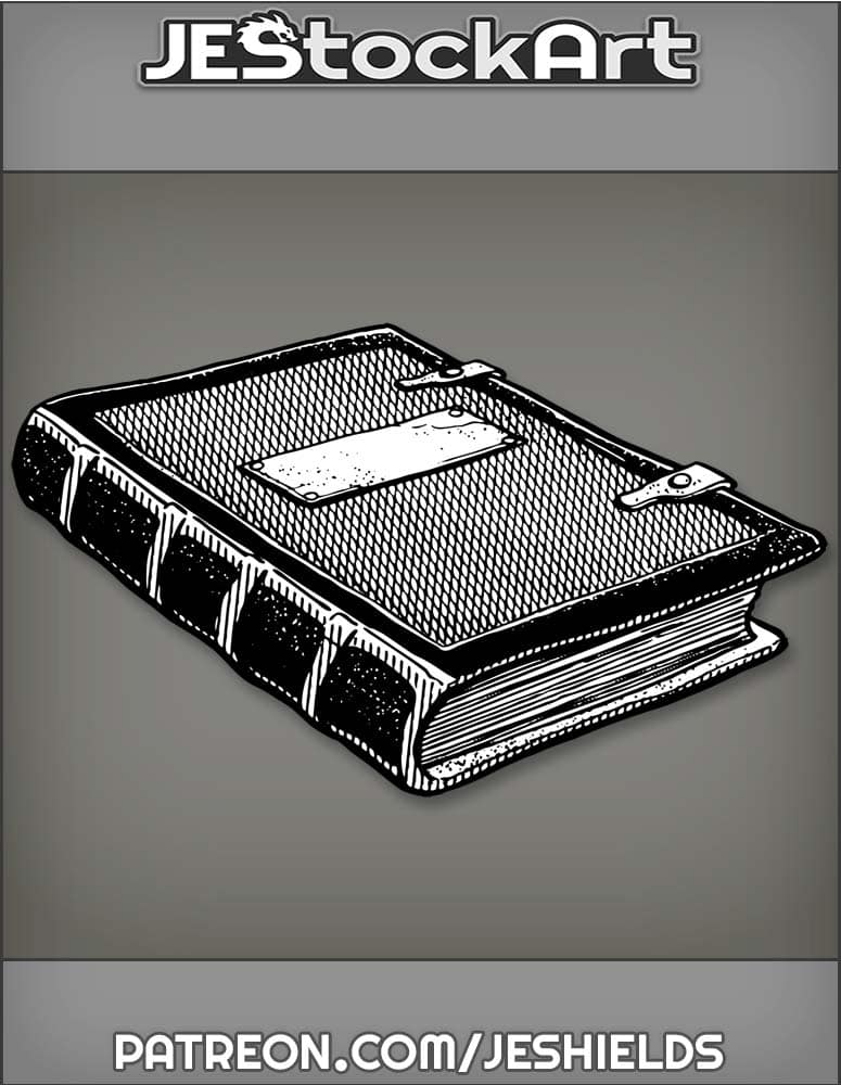 ThickLatchedTomeWithRibbedBindingAndCoverLabel by Jeshields