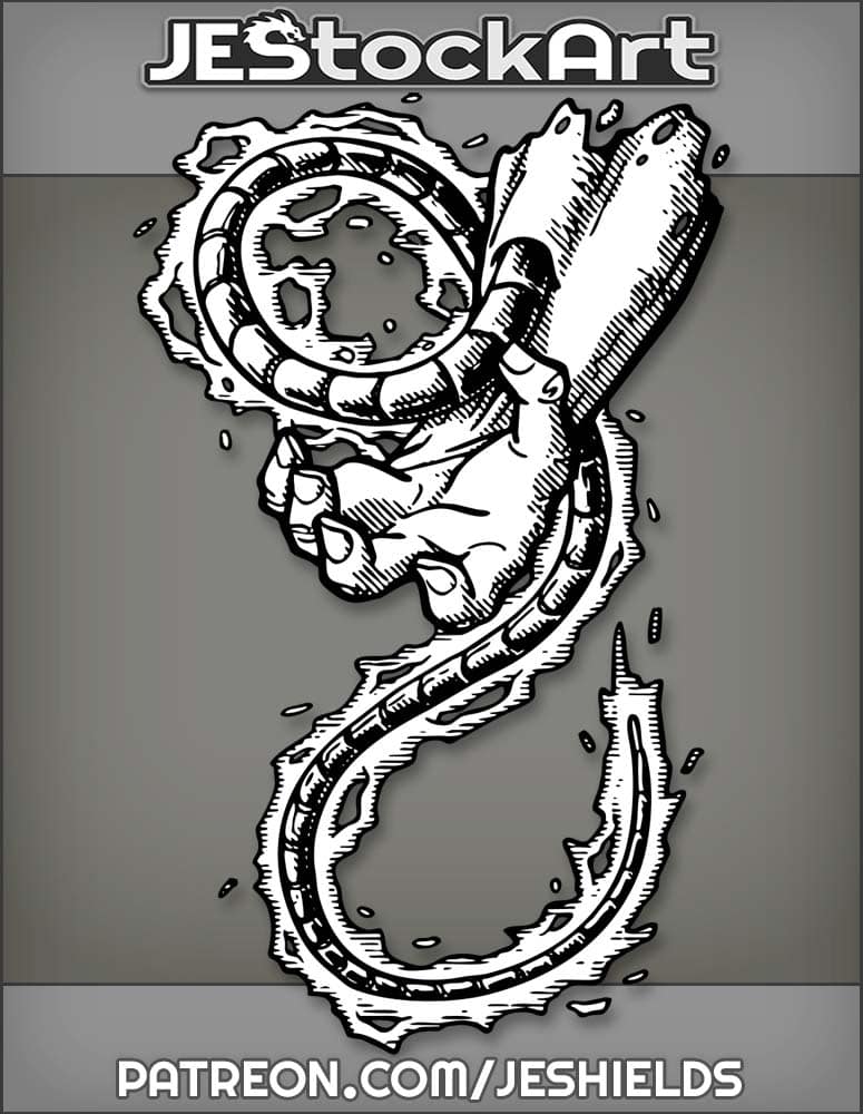 CoiledWhipExtendsFromBionicArmWithEnergy by Jeshields