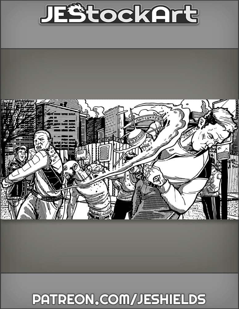 Street Mage Fights in Rundown Urban Neighborhood by Jeshields