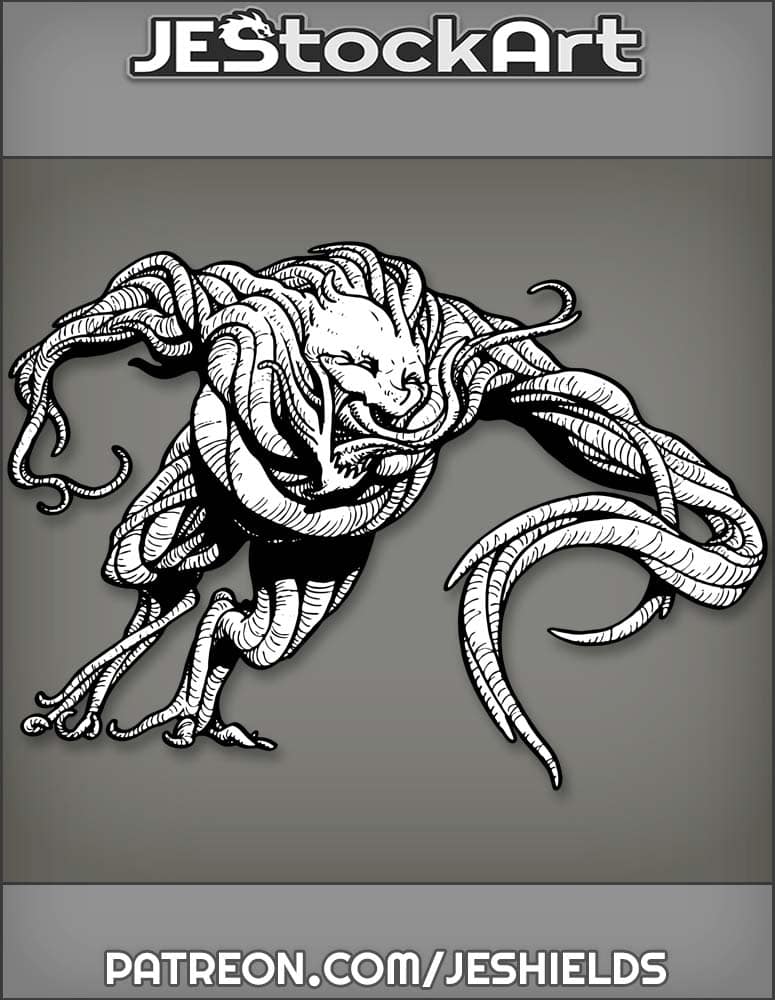 TentacledCreatureRunningWithJovialFace by Jeshields