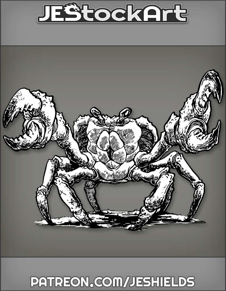 Giant Crab With Open Claws on Grass by Jeshields