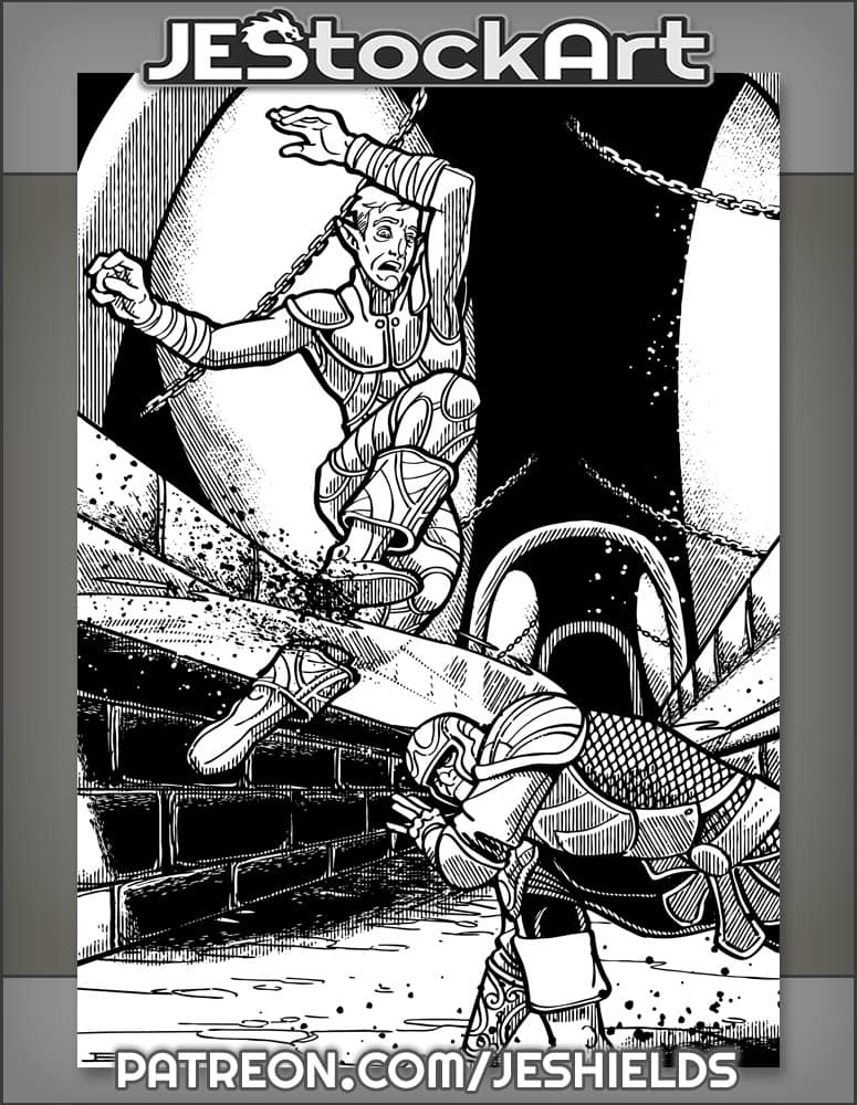 Elf Loses Leg to Horizontal Saw by Jeshields