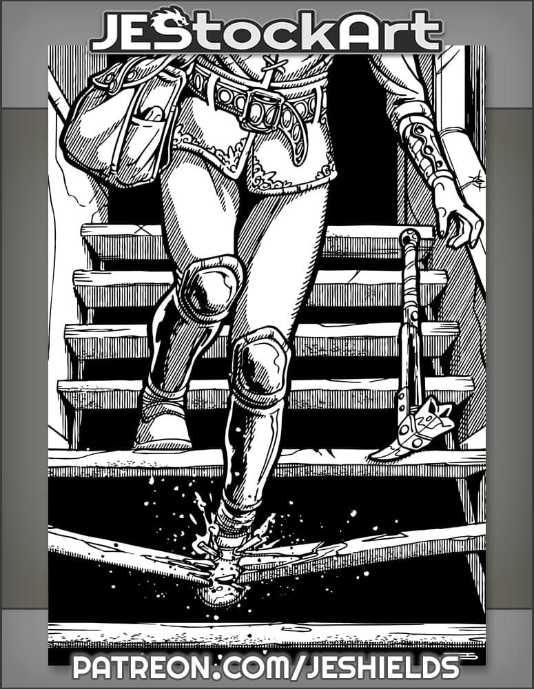 Fighter Falls through Broken Stair by Jeshields