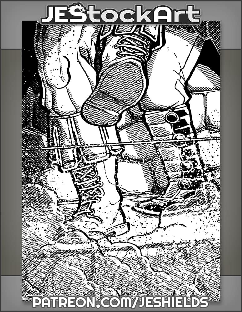 Stepping over Trip Wire Trap in Cloudy Fog by Jeshields