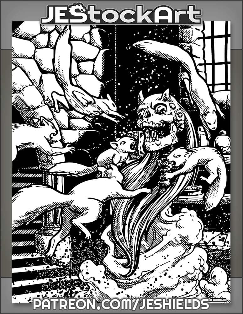 Vampire Squirrels Attack DemiLich by Jeshields