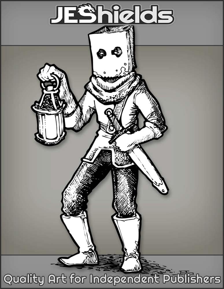 Adventurer with Paper Helmet and Lantern by Jeshields