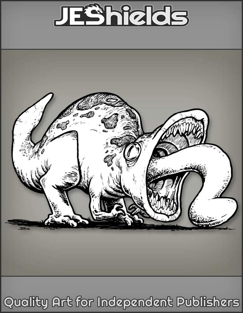 Bug-Eyed Dinosaur Monster with Long Tongue by Jeshields
