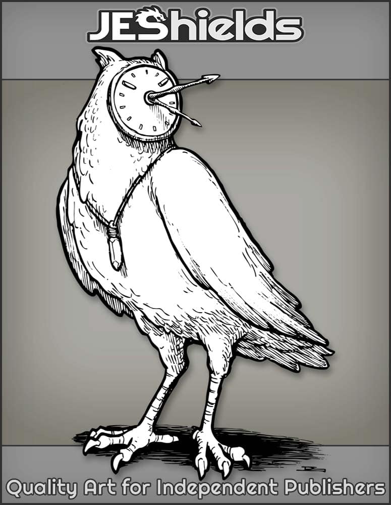 Clockwork Time Owl with Gem Necklace by Jeshields