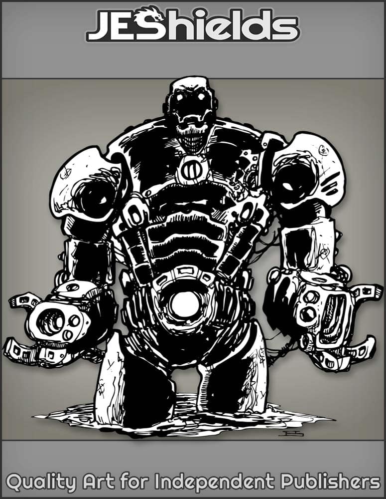 Rough Android Robot with Cords and Circle Belt by Jeshields