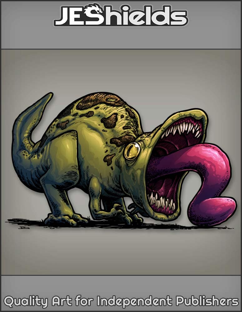 Bug-Eyed Dinosaur Monster with Long Tongue by Jeshields and Juan Gutierrez