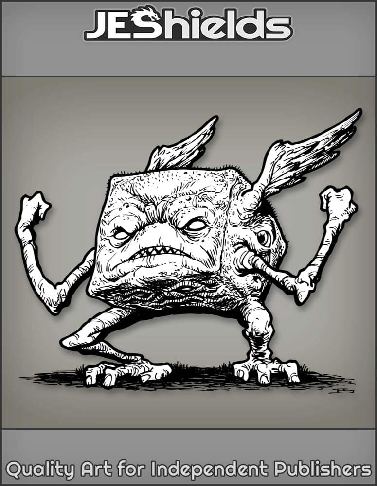 Six-Sided Shape Monster with Wings by Jeshields