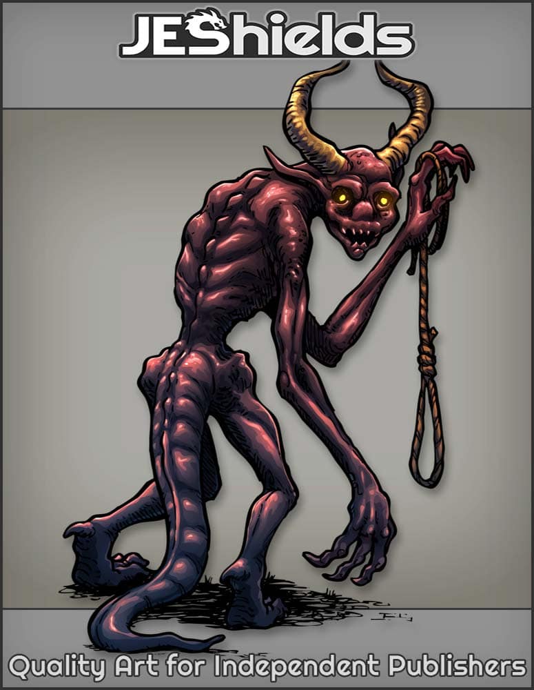 Thin Horned Monster with Tail and Noose by Jeshields and JuanGutierrez