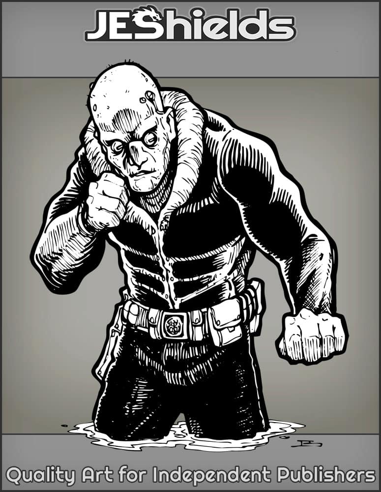 Intent Cyborg Fighter in Water by Jeshields