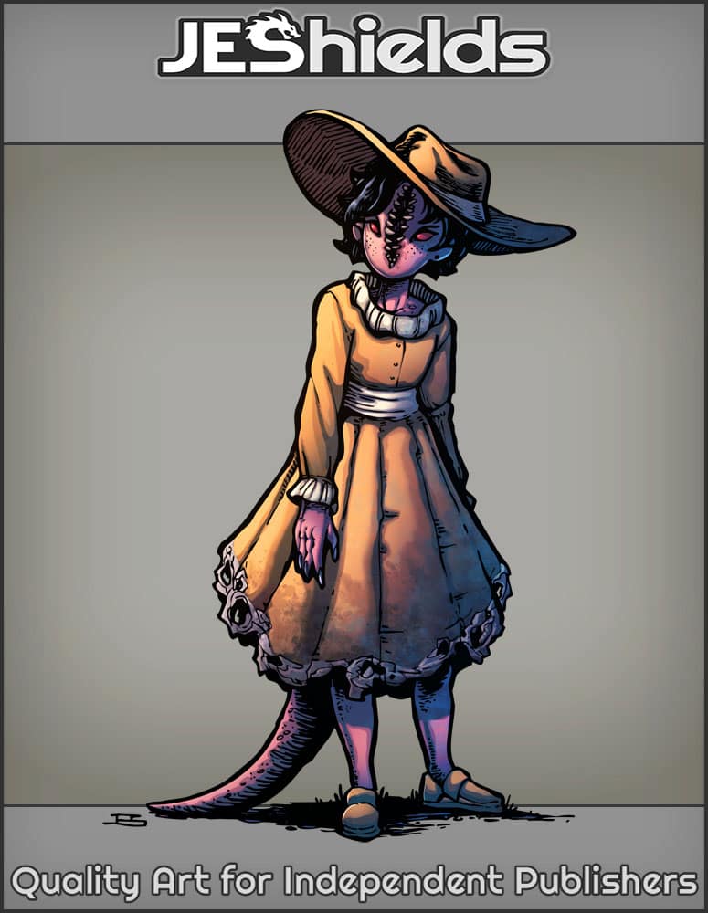 Split Face Girl with Tail in Sun Dress by Jeshields and Juan Gutierrez