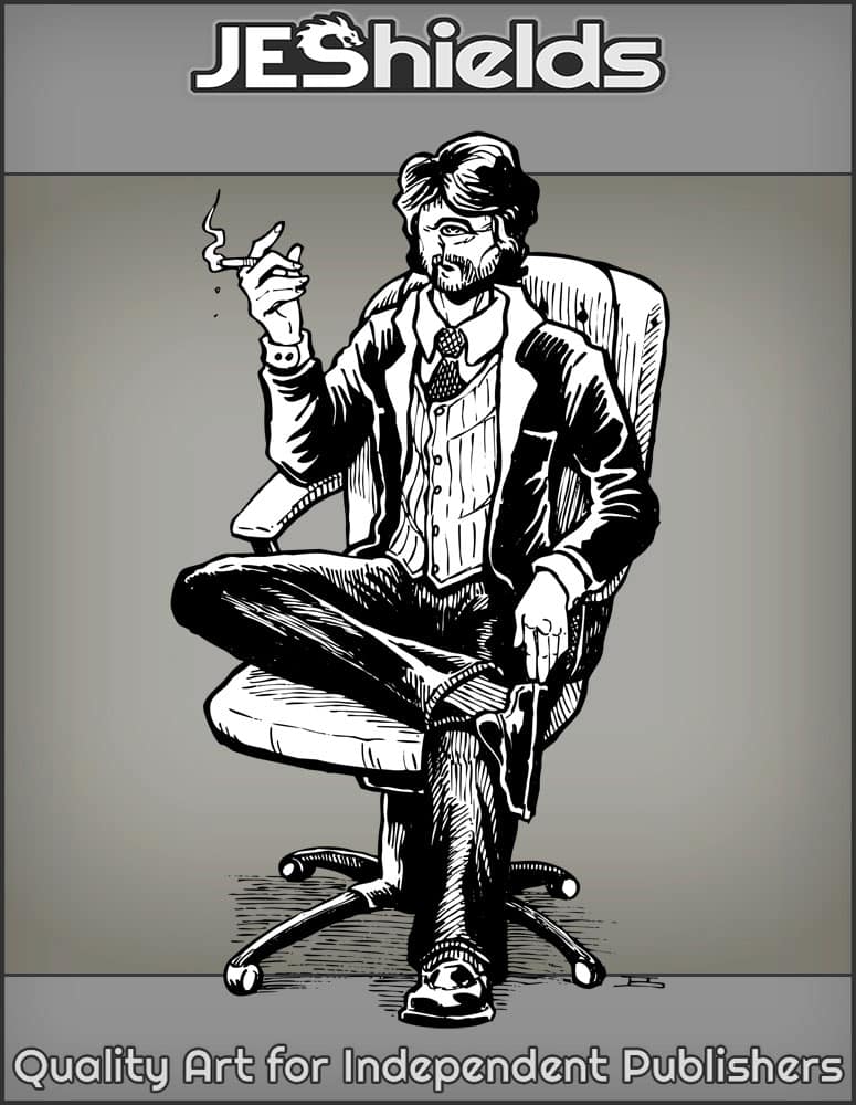 Dignified Cyclops in Suit with Cigarette by Jeshields