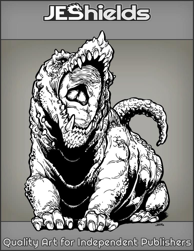 Horned Alligator with Open Mouth by Jeshields