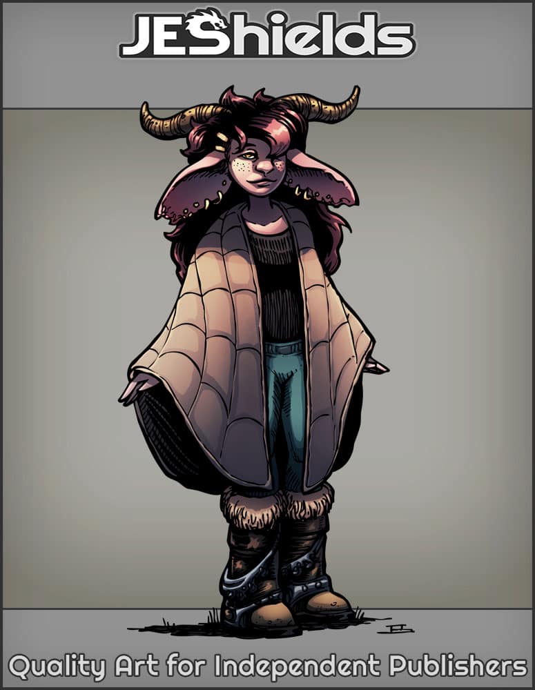 Horned Freckled Fae with Large Ears by Jeshields and Juan Gutierrez