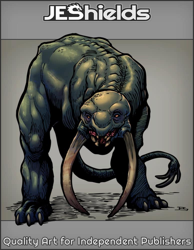 Armless Bipedal Beast with Tusks by Jeshields and Juan Gutierrez