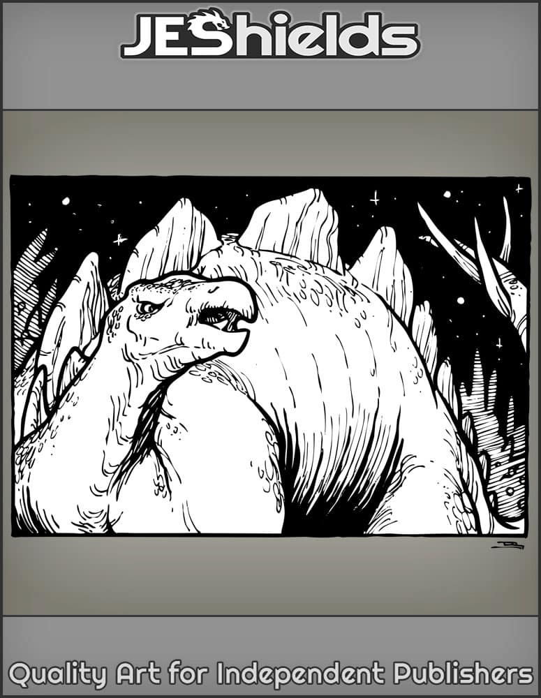Stegosaurus Exploring under the Night Sky by Jeshields