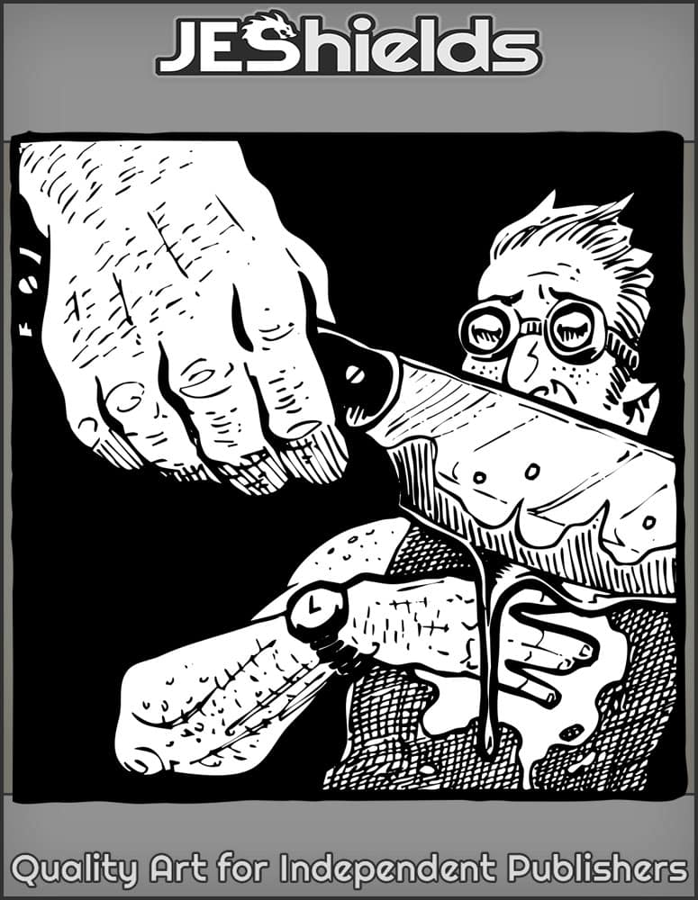 Knife Dripping from Nerdy Victim by Jeshields