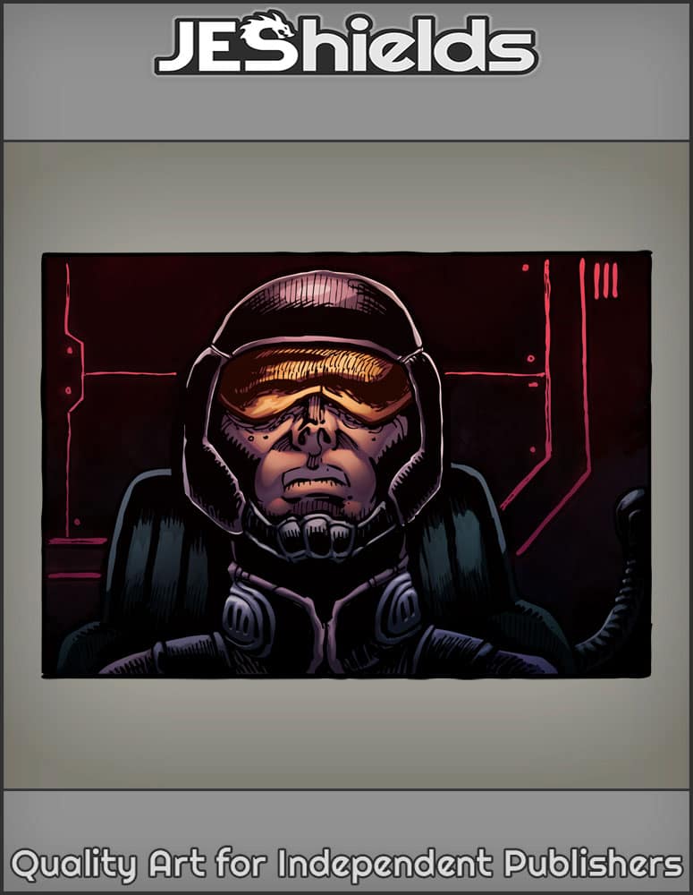 Spaceman with Helmet Sitting in Chair by Jeshields and Juan Gutierrez