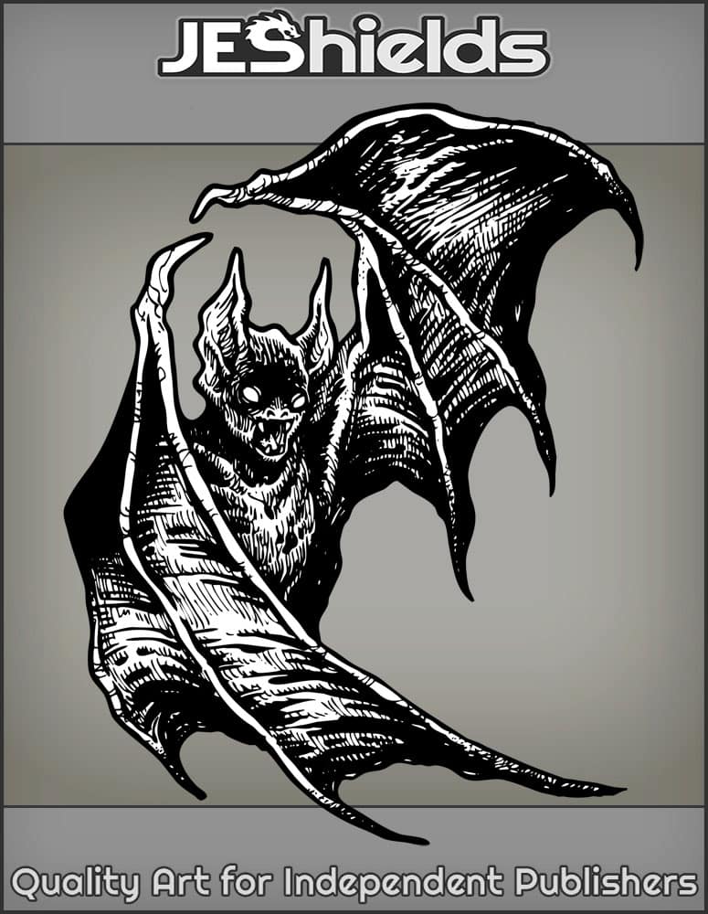 Bat with Open Wings by Jeshields