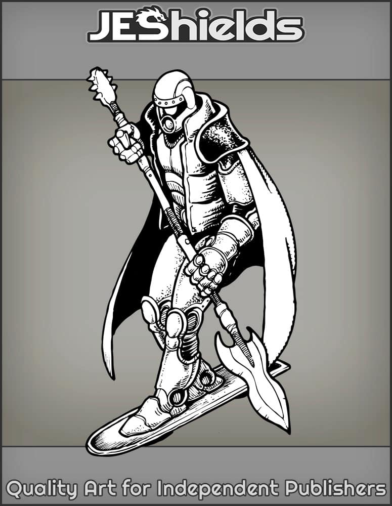 Caped Skateboard with Spear by Jeshields