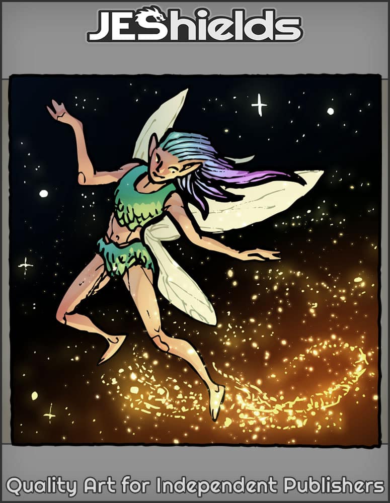 Fairy Flying In Night Space by Jeshields and Juan Gutierrez